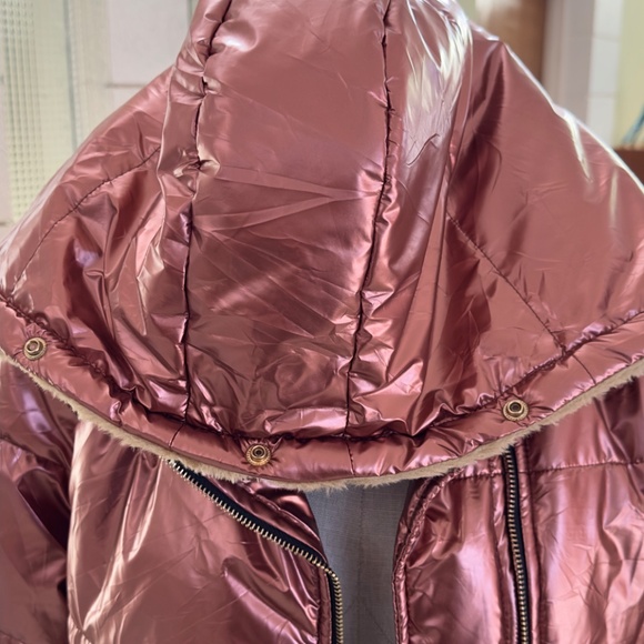 AOFUR Puffer Jacket Copper with Red Lining Size Small - Picture 9 of 10